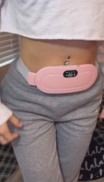 Period Cramp Relief Belt – Heating Pad & Vibration Massager for Instant Pain Relief